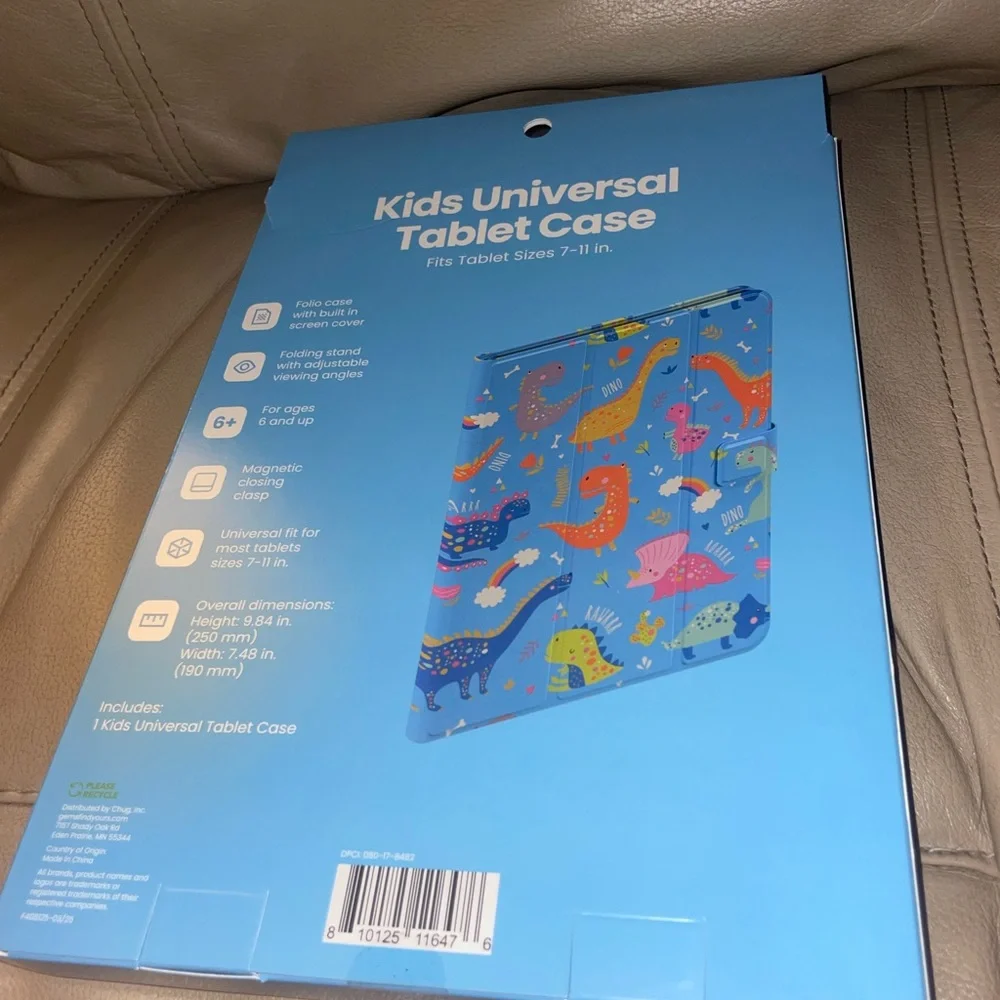Kids Universal Tablet Case Dinosaur Theme Blue NWT Fits Most 7”-11 Tablets